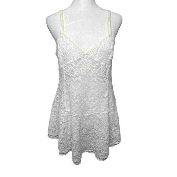 Free People Intimately Sun-Sational Mini Slip Bright White Lace Top Size Small - Picture 5 of 14
